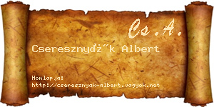 Cseresznyák Albert névjegykártya