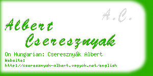 albert cseresznyak business card